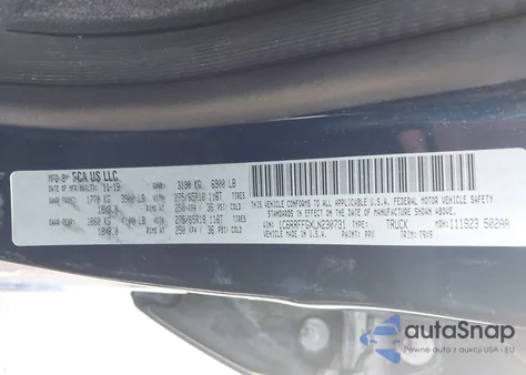 2020 Ram 1500 Big Horn 4X4 5'7 Box from USA, damaged, VIN 1C6RRFFGXLN230731